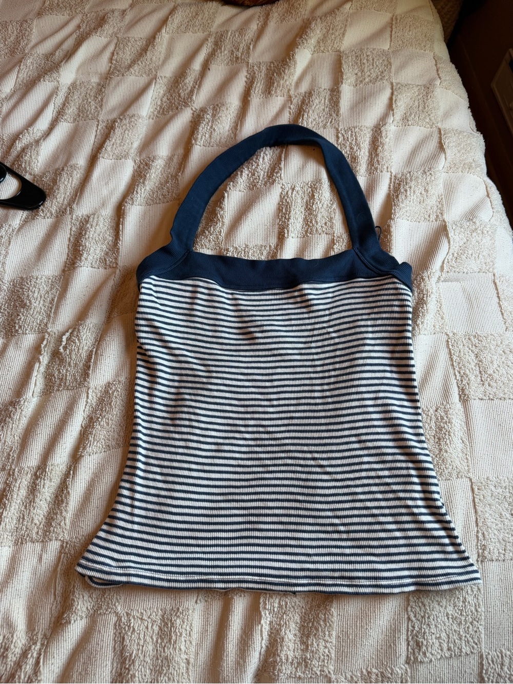 We The Free Navy and White Striped Tank